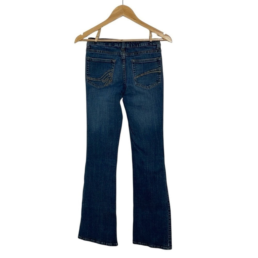 Vintage Garage Bootcut Jeans, low rise, stretchy blue, 28
